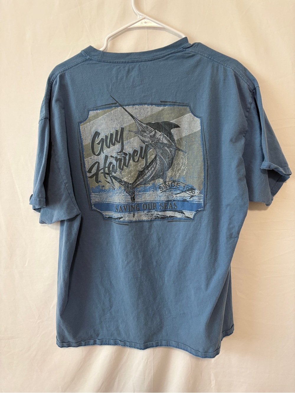 Guy Harvey Saving Our Seas Marlin Graphic Pocket Tee